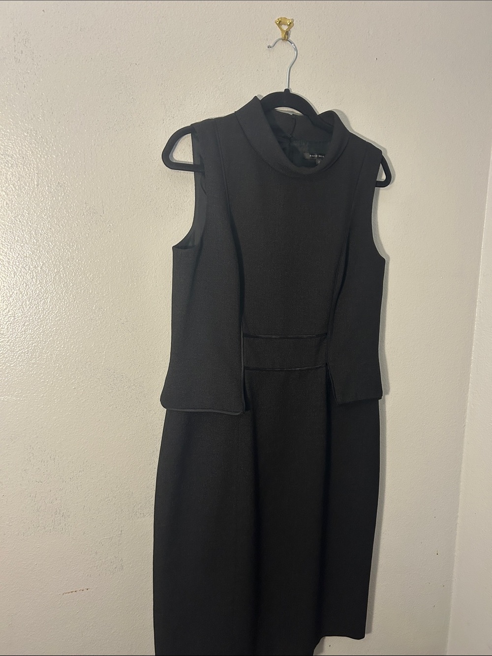 David Meister Black Sleeveless Mock-Neck Sheath Dress - Picture 12 of 12